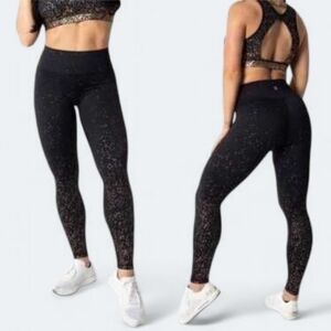BuffBunny High Waist Dazzle Black Gold Splatter Leggings size S